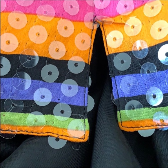 Kay Unger Colorful Striped Sequin Top - Picture 7 of 10